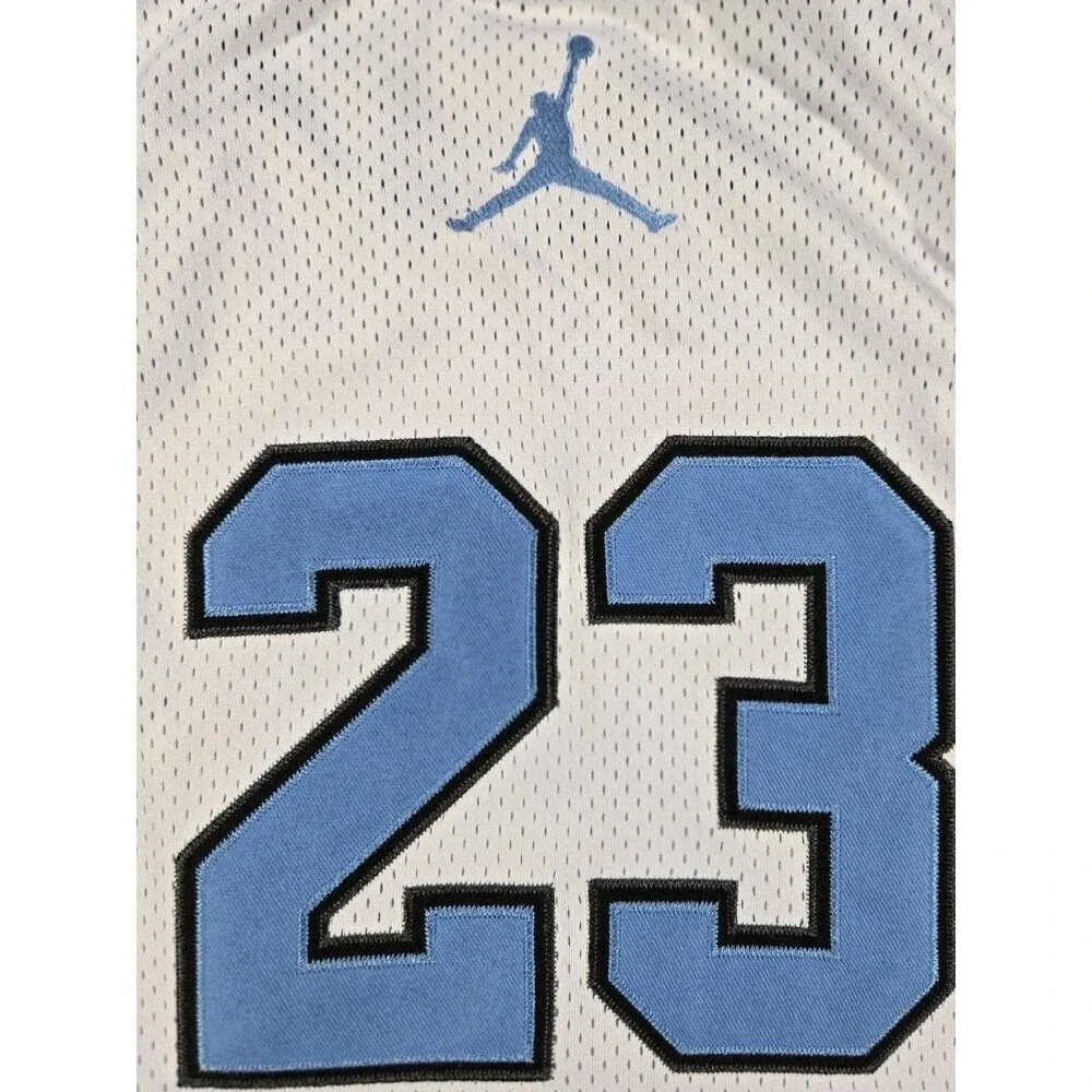 Boys Air Jordan #23 Basketball Jersey White Carolina Blue Youth Large 12-13 Yrs